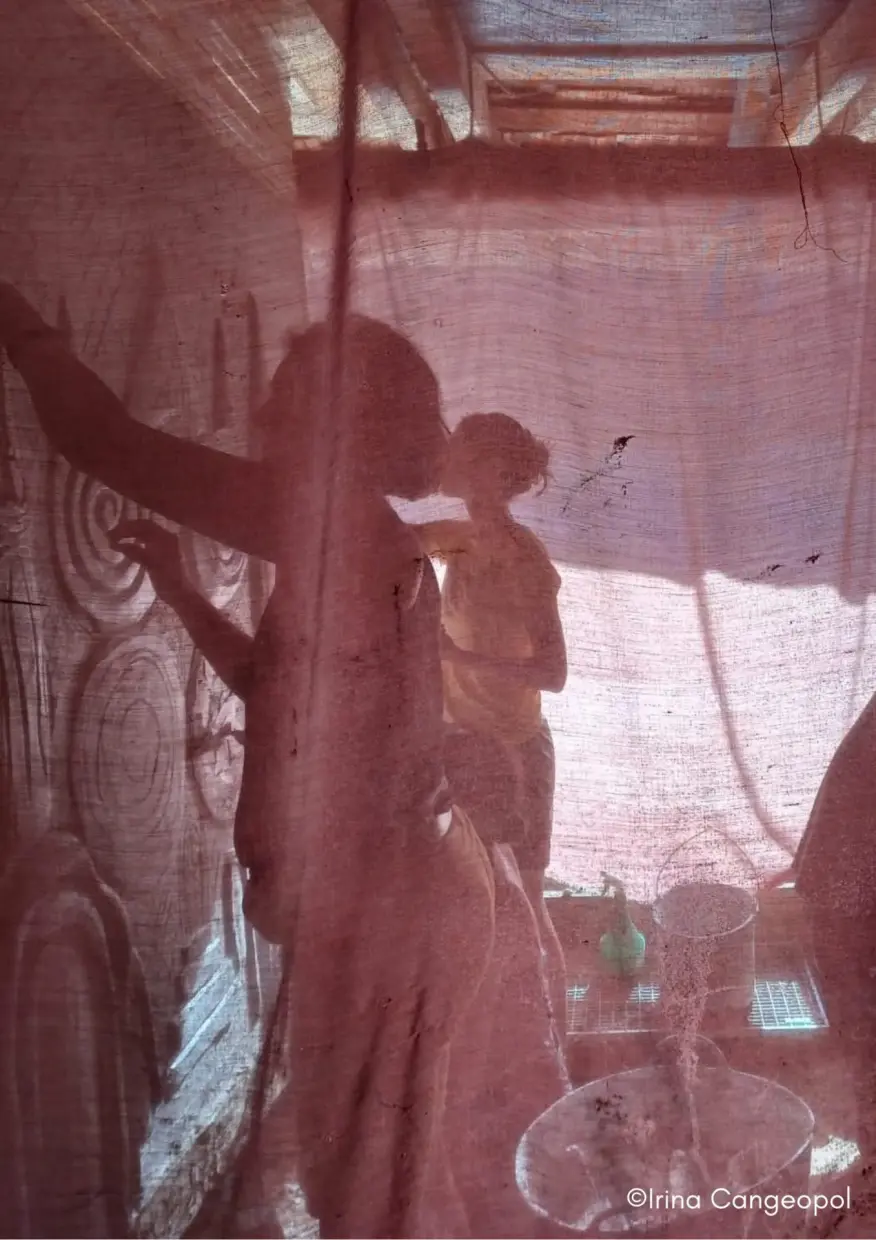 Working in the microclimate tent